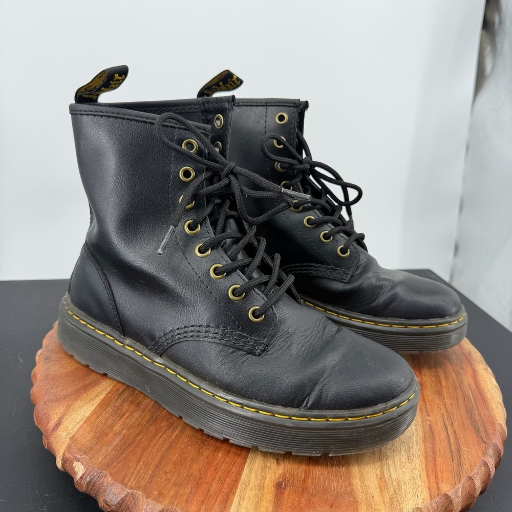 DR‎ doc Martens Zavala Combat Boots black leather lace up sz 7